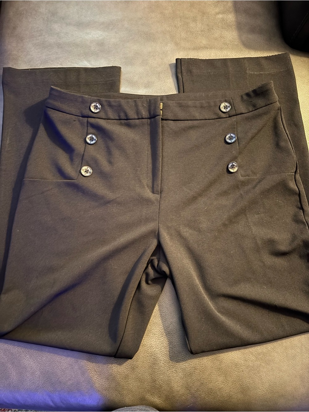 Nine West Black Dress Pants with Logo Button- Size 14